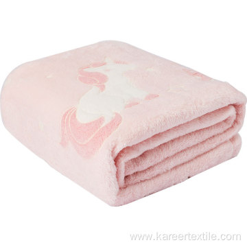 Flannel Plush Luminous Throw Blanket Glow in Blanket